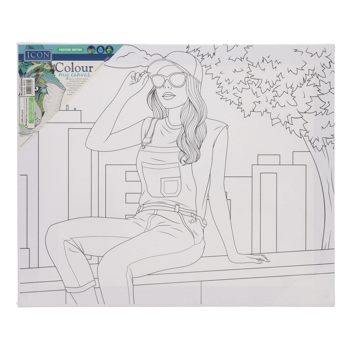 Icon Colour My Canvas - 300mm x 250mm - Relaxed Woman