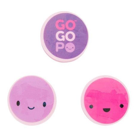 GOGOPO Round Erasers - Wallet of 3-Erasers-GOGOPO|StationeryShop.co.uk