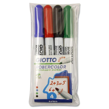 Giotto Robercolor Whiteboard Markers with Medium Tip - Pack of 4-Whiteboard Markers-Giotto|StationeryShop.co.uk