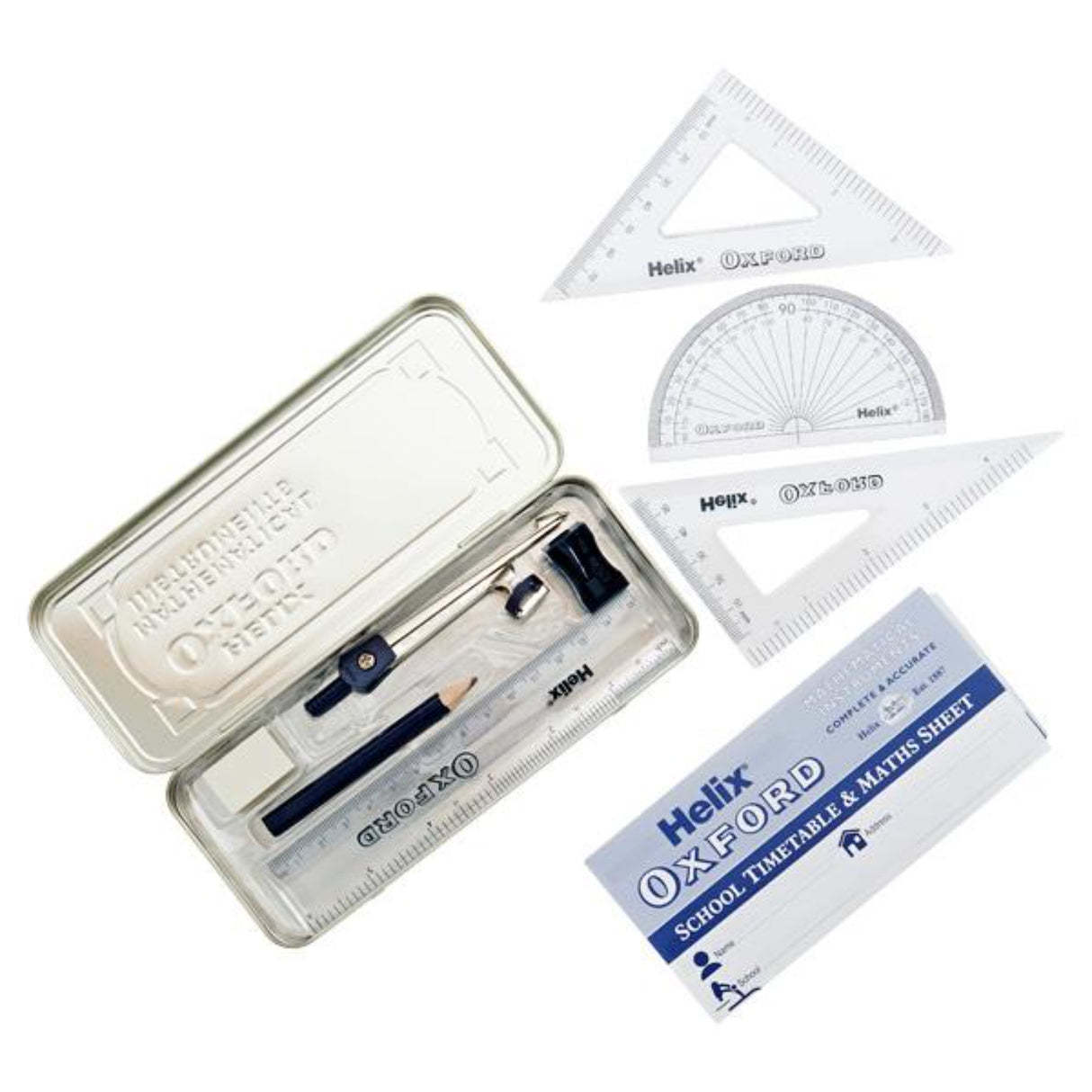 Helix Oxford Set of Mathematical Instruments - Complete & Accurate