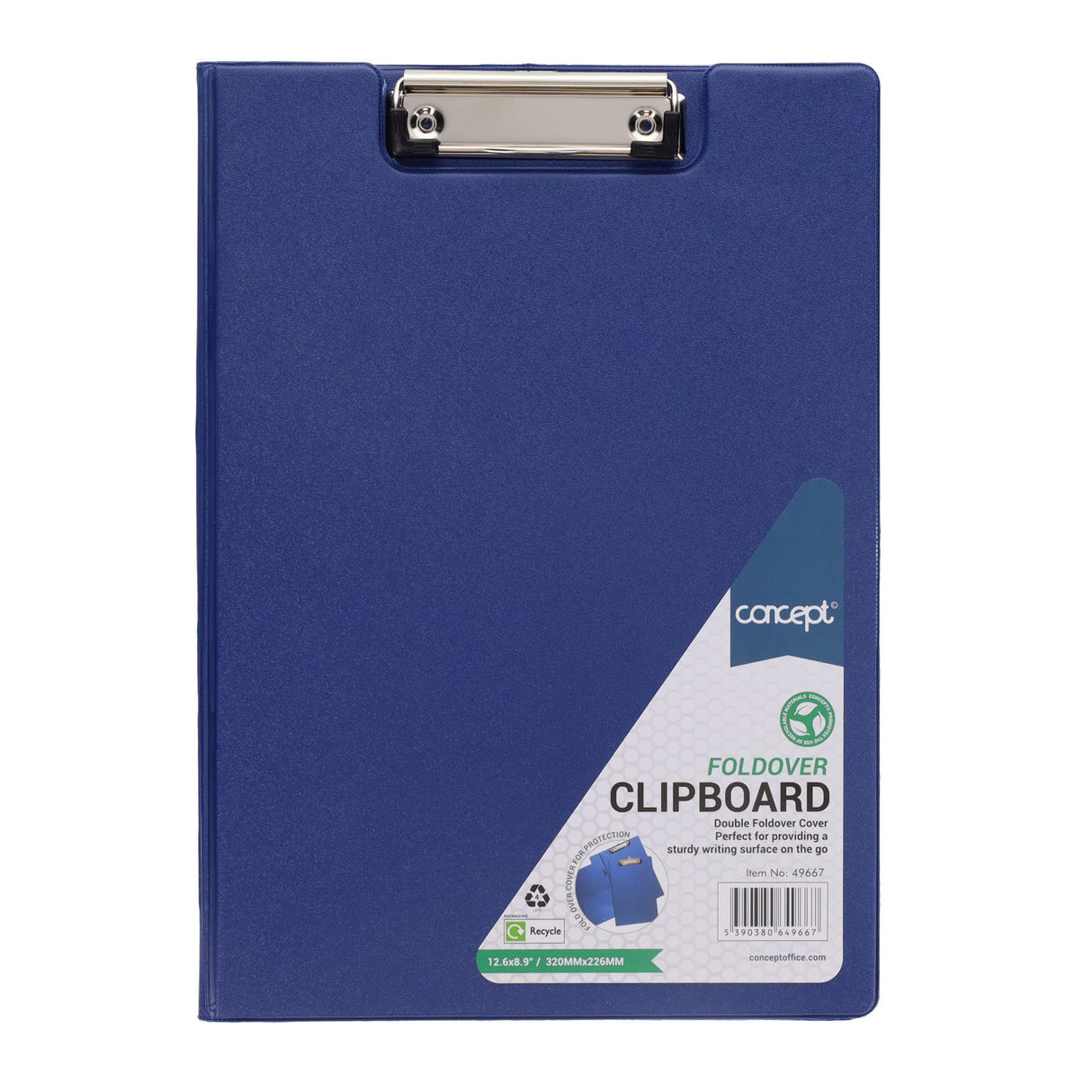 Concept A4 Foldover Clip Board - Blue