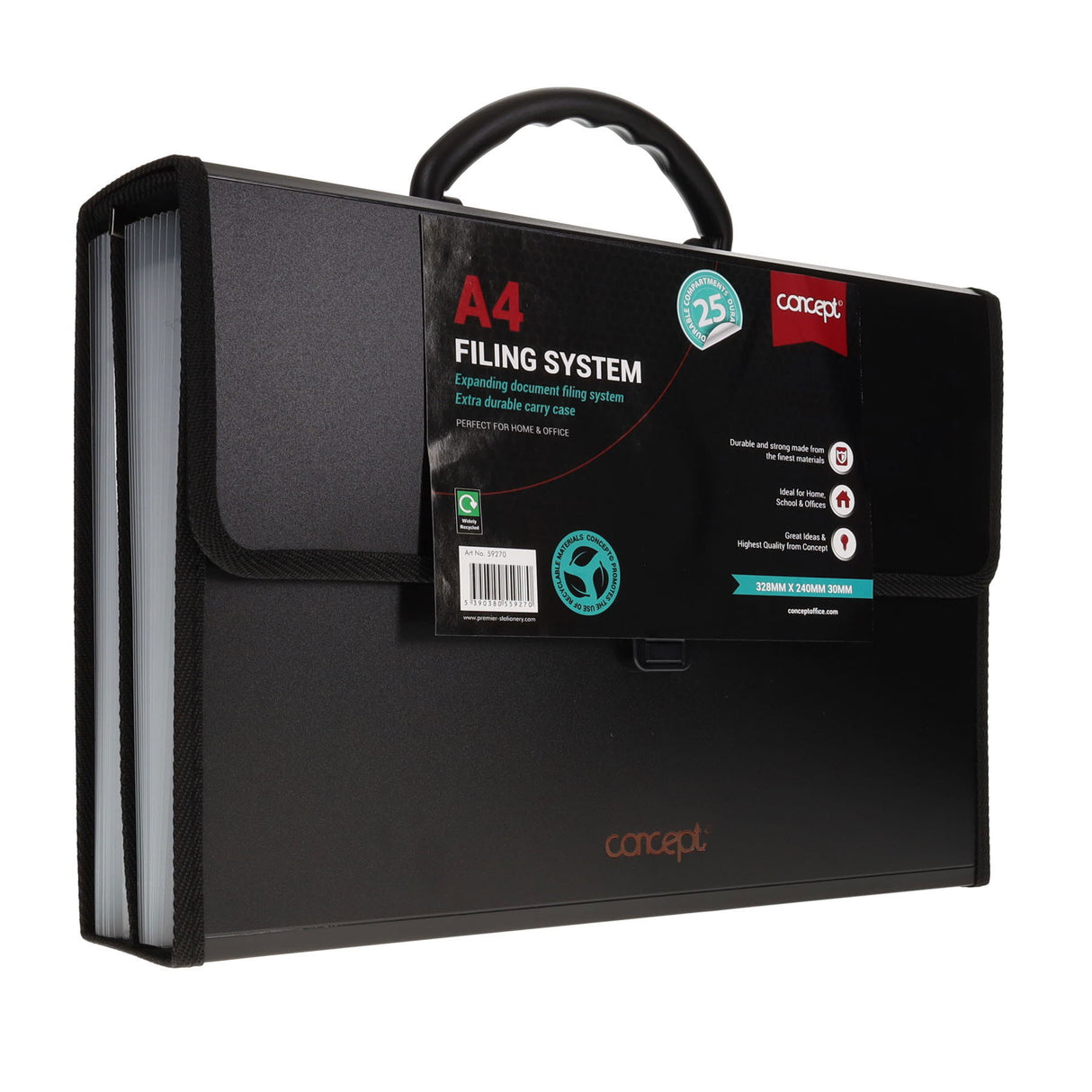 Concept Foolscap Expanding Document Carry Case - 26 Pockets