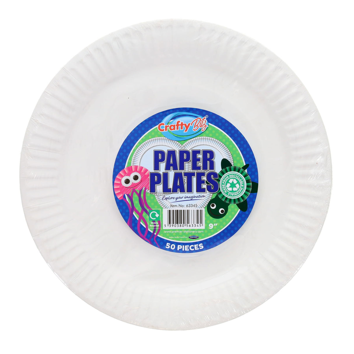 Crafty Bitz Paper Plates - 9 inch - Pack of 50