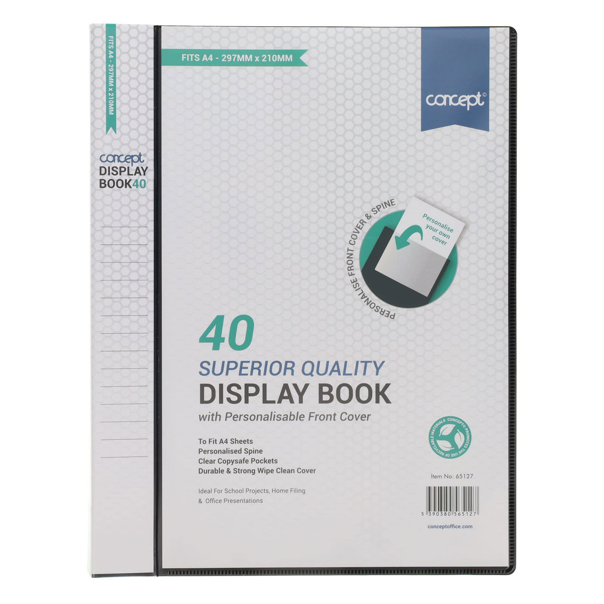 Premier Office A4 40 Pocket Presentation Display Book - Black