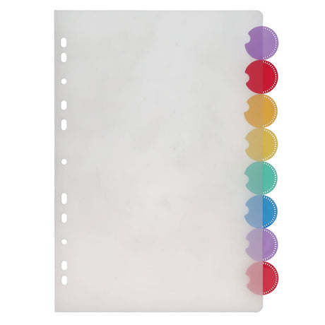 Premier Office A4 Designer Subject Dividers - Round Tab Design - 8 Tabs
