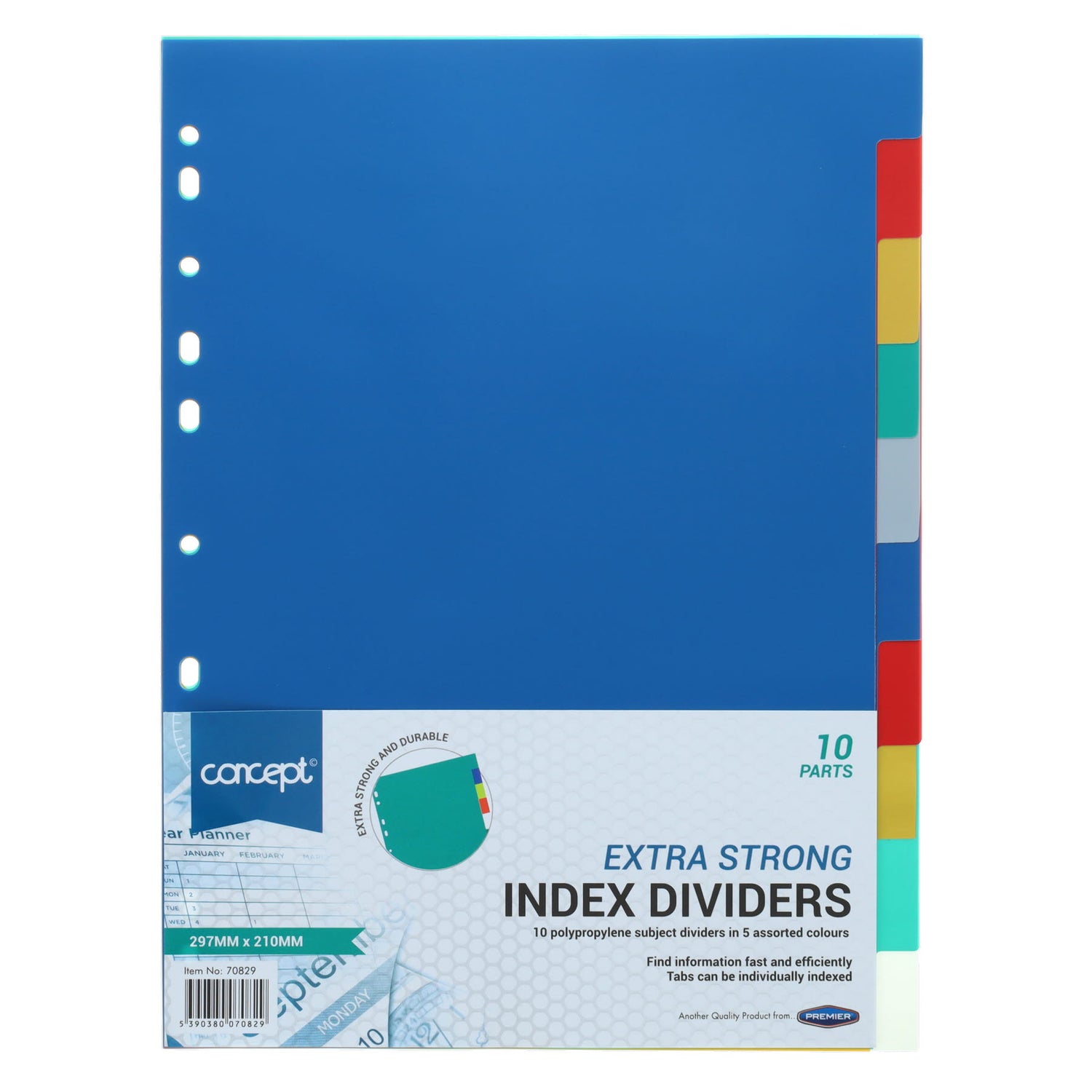 Concept Extra Strong Plastic Subject Dividers - 10 Dividers
