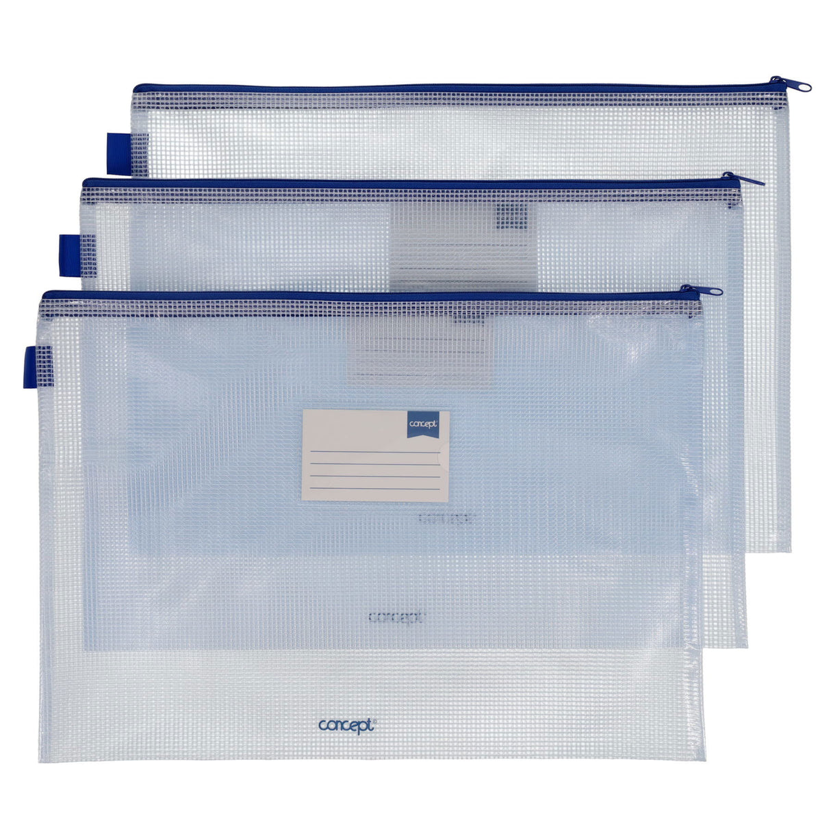 Premier Universal Multipack | B4 Durable Mesh Wallets with Zip - Clear - Pack of 3