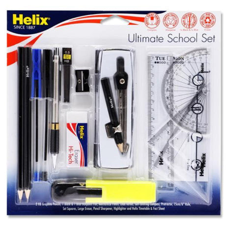 Helix Ultimate School Stationery Set - 16 Pieces-Stationery Sets-Helix|StationeryShop.co.uk