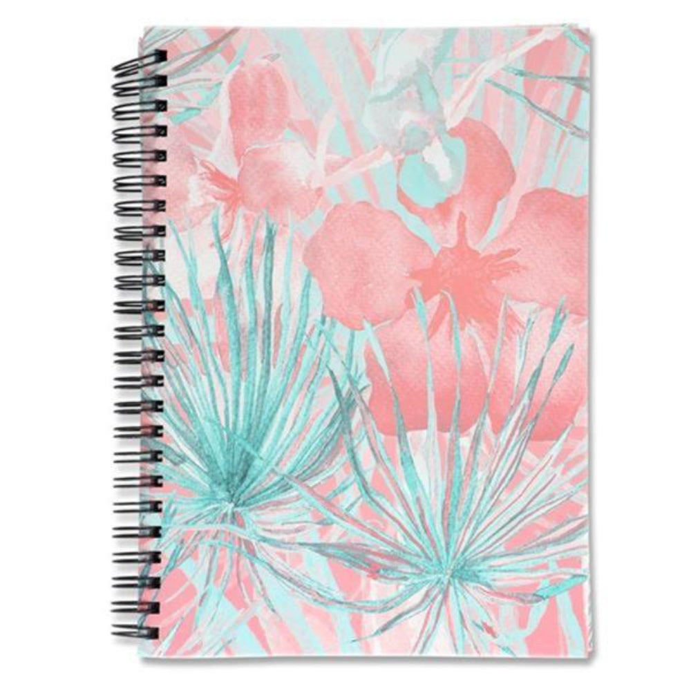 I Love Stationery A5 Spiral Notebook - 160 Pages - Pastel Palm-A5 Notebooks-I Love Stationery|StationeryShop.co.uk