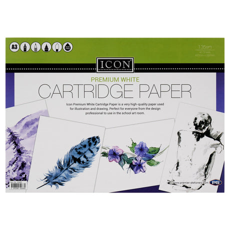 Icon A3 Cartridge Paper - 135gsm - 40 Sheets-Drawing & Painting Paper-Icon|StationeryShop.co.uk