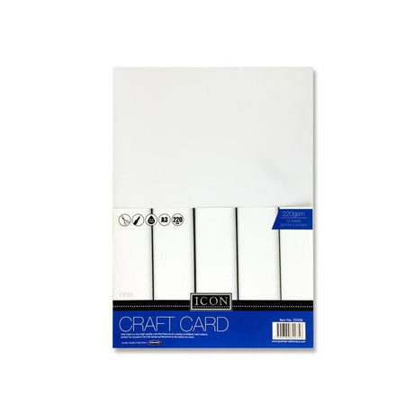 Icon A3 Craft Card - 220gsm - White - Pack of 10-Craft Paper & Card-Icon|StationeryShop.co.uk