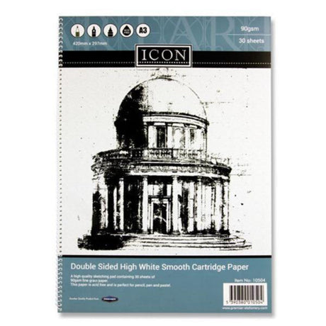 Icon A3 Spiral Sketch Pad - 90gsm - 30 Sheets-Sketchbooks-Icon|StationeryShop.co.uk