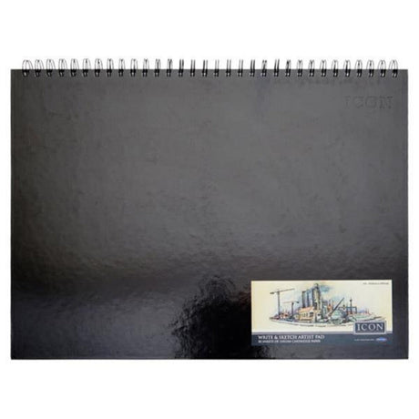 Icon A3 Wiro Hardcover Sketch Pad - 135gsm - 50 Sheets-Sketchbooks-Icon|StationeryShop.co.uk
