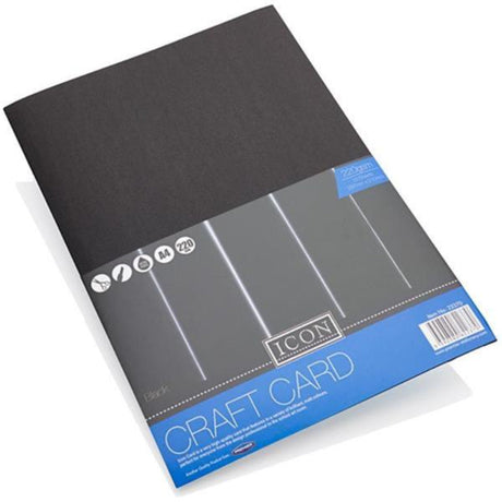 Icon A4 Craft Card - 220gsm - Black - Pack of 10-Craft Paper & Card-Icon|StationeryShop.co.uk