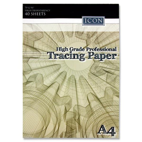 Icon A4 Professional Tracing Paper Pad - 40 Sheets - 70 gsm-Drawing & Painting Paper-Icon|StationeryShop.co.uk