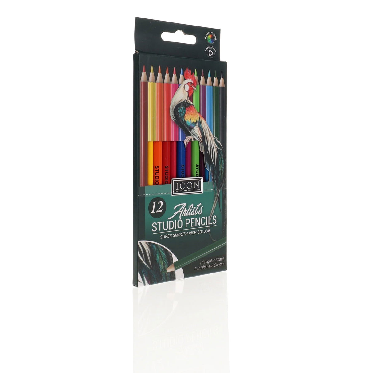 Icon Artists Studio Triangular Colouring Pencils - Pack of 12-Colouring Pencils-Icon|StationeryShop.co.uk