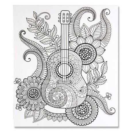 Icon Colour My Canvas 300X250mm - Guitar-Colour-in Canvas-Icon|StationeryShop.co.uk