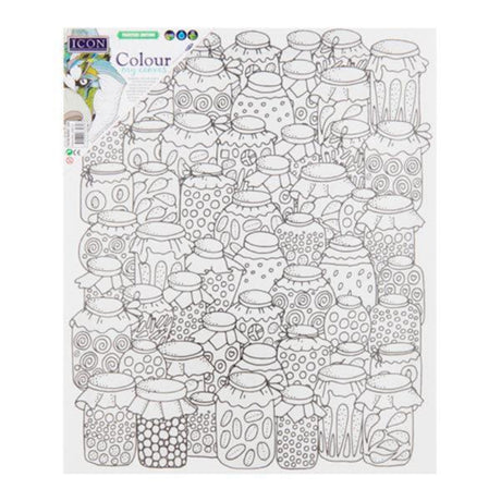 Icon Colour My Canvas - 300mm x 250mm - How Many Jars-Colour-in Canvas-Icon|StationeryShop.co.uk