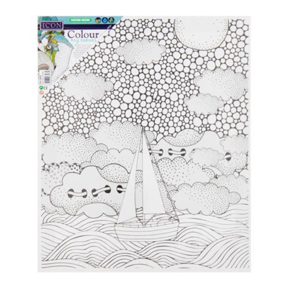 Icon Colour My Canvas - 300mm x 250mm - Sail Away-Colour-in Canvas-Icon|StationeryShop.co.uk