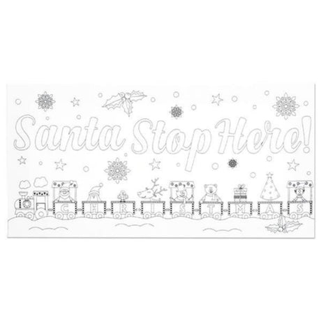 Icon Colour My Canvas - Festive Edition - 150mm x 300mm - Santa Stop Here!-Colour-in Canvas-Icon|StationeryShop.co.uk