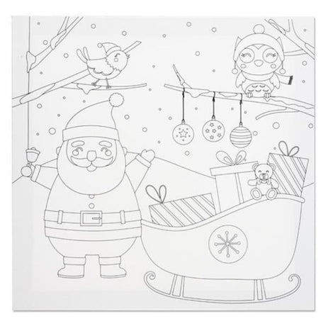 Icon Colour My Canvas - Festive Edition - 300mm x 300mm - Christmas Sleigh Woods-Colour-in Canvas-Icon|StationeryShop.co.uk