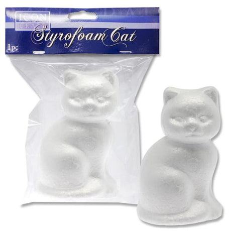 Icon Craft Styrofoam Cat 14Cm-Styrofoam/Polyestyrene-Icon|StationeryShop.co.uk