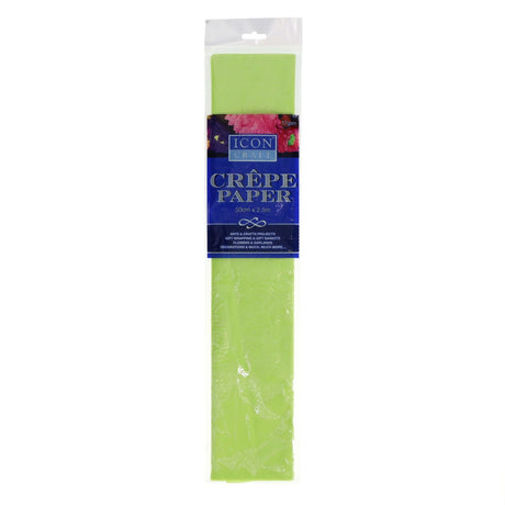 Icon Crepe Paper - 17gsm - 50cm x 250cm - Lime Green-Crepe Paper-Icon|StationeryShop.co.uk