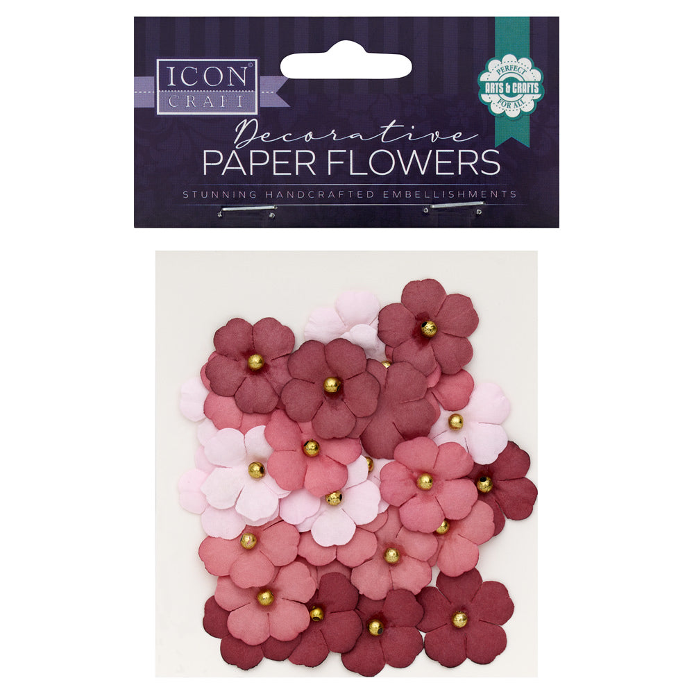 Icon Decorative Paper Flowers - Red - Pack of 30-Decorative Paper-Icon|StationeryShop.co.uk