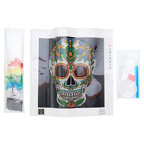Icon Diamond Painting Kit 20x20cm - Day Of The Dead - Skull-Painting by Numbers-Icon|StationeryShop.co.uk