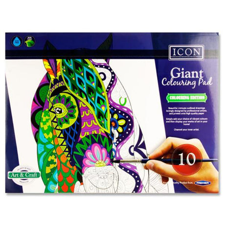 Icon Giant Colouring Pad - 615x455mm - 10 Drawings-Kids Colouring Books-Icon|StationeryShop.co.uk
