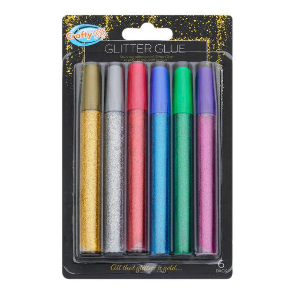 Icon Glitter Glue - Pack of 6-Sequins & Glitter-Icon|StationeryShop.co.uk