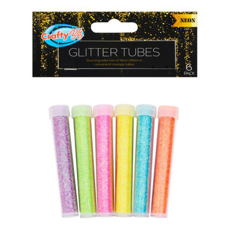 Icon Glitter Tubes - Neon - Pack of 6-Sequins & Glitter-Icon|StationeryShop.co.uk