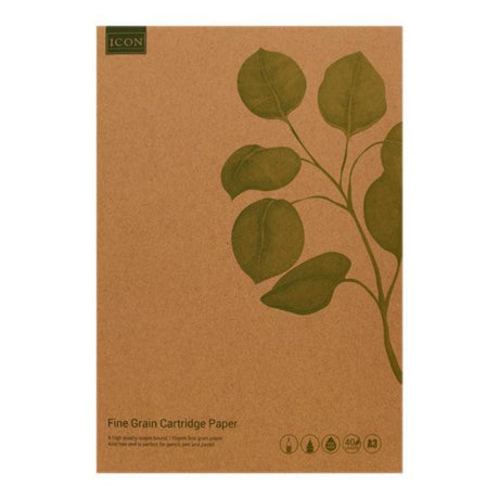 Icon Green A3 Sketch Book - 110gsm - 80 Pages-Sketchbooks-Icon Green|StationeryShop.co.uk
