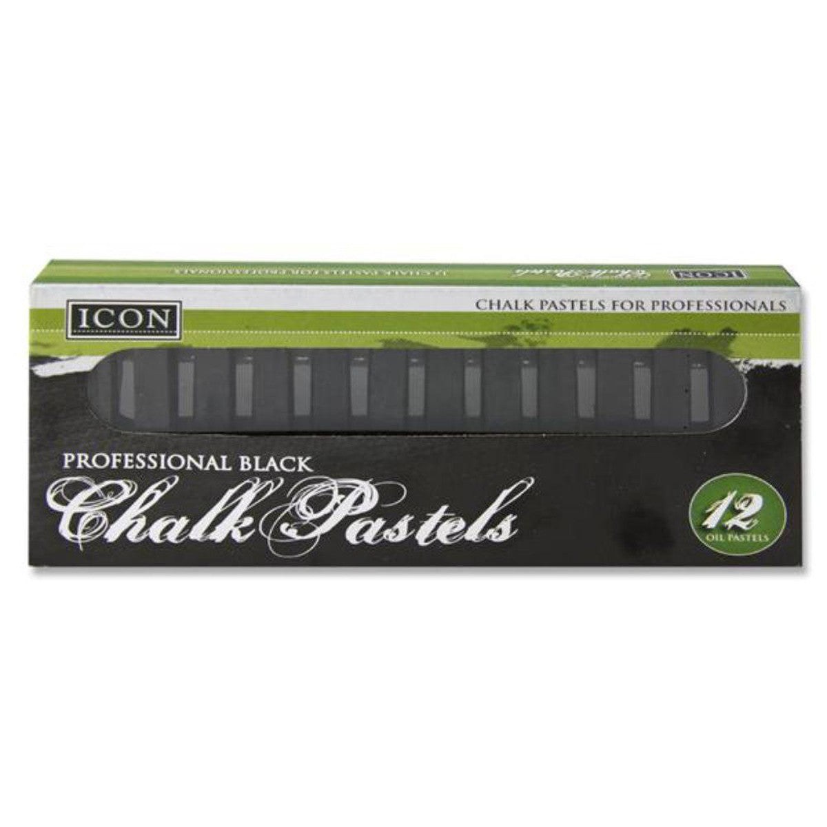 Icon Highest Quality Chalk Pastels - Black - Box of 12