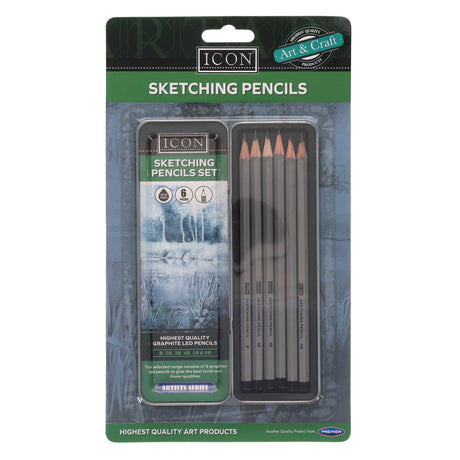 Icon Highest Quality Sketching Pencil Set Set in Tin-Artist Sets-Icon|StationeryShop.co.uk