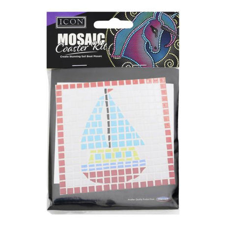 Icon Mosaic Coaster Kit - Boat-Mosaic Kits-Icon|StationeryShop.co.uk