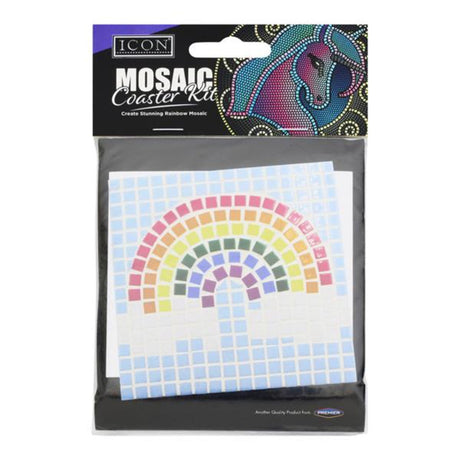 Icon Mosaic Coaster Kit - Rainbow-Mosaic Kits-Icon|StationeryShop.co.uk