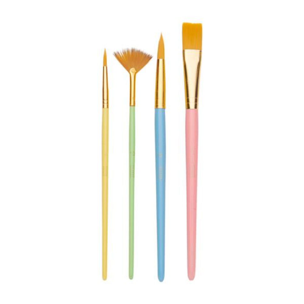 Icon Nylon Paint Brushes - Flat - Pack of 4-Paint Brushes-Icon|StationeryShop.co.uk