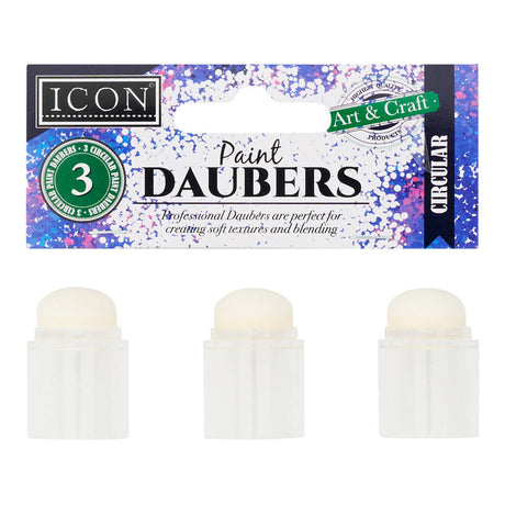 Icon Paint Daubers - Circular - Pack of 3-Daubers & Blenders-Icon|StationeryShop.co.uk