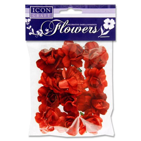 Icon Paper Flowers - Red - Pack of 12-Decorative Paper-Icon|StationeryShop.co.uk