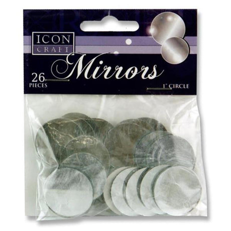 Icon Round Mirrors - Pack of 26 - 1 Inch-Crafting Materials-Icon|StationeryShop.co.uk