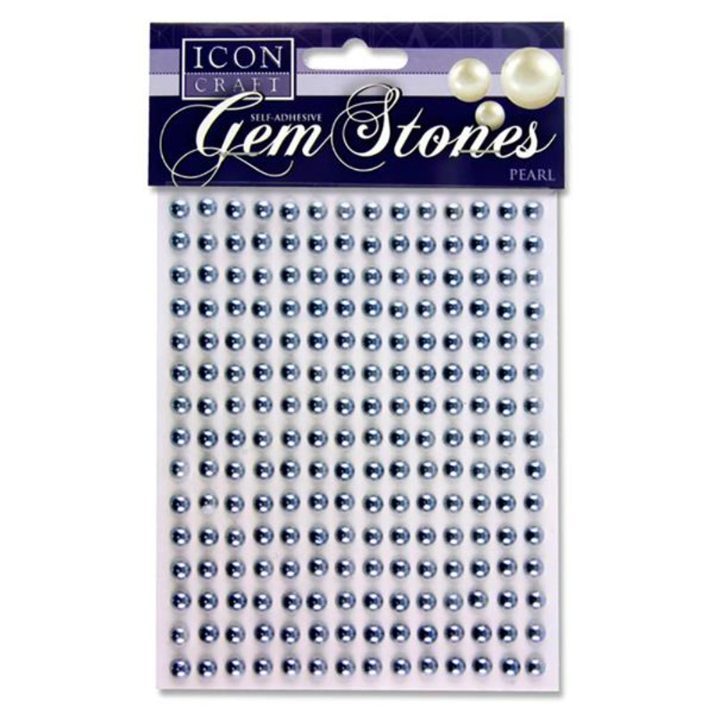 Icon Self Adhesive Gem Stones - 6mm - Pearl - Silver - Pack of 210-Rhinestones & Flatbacks-Icon|StationeryShop.co.uk