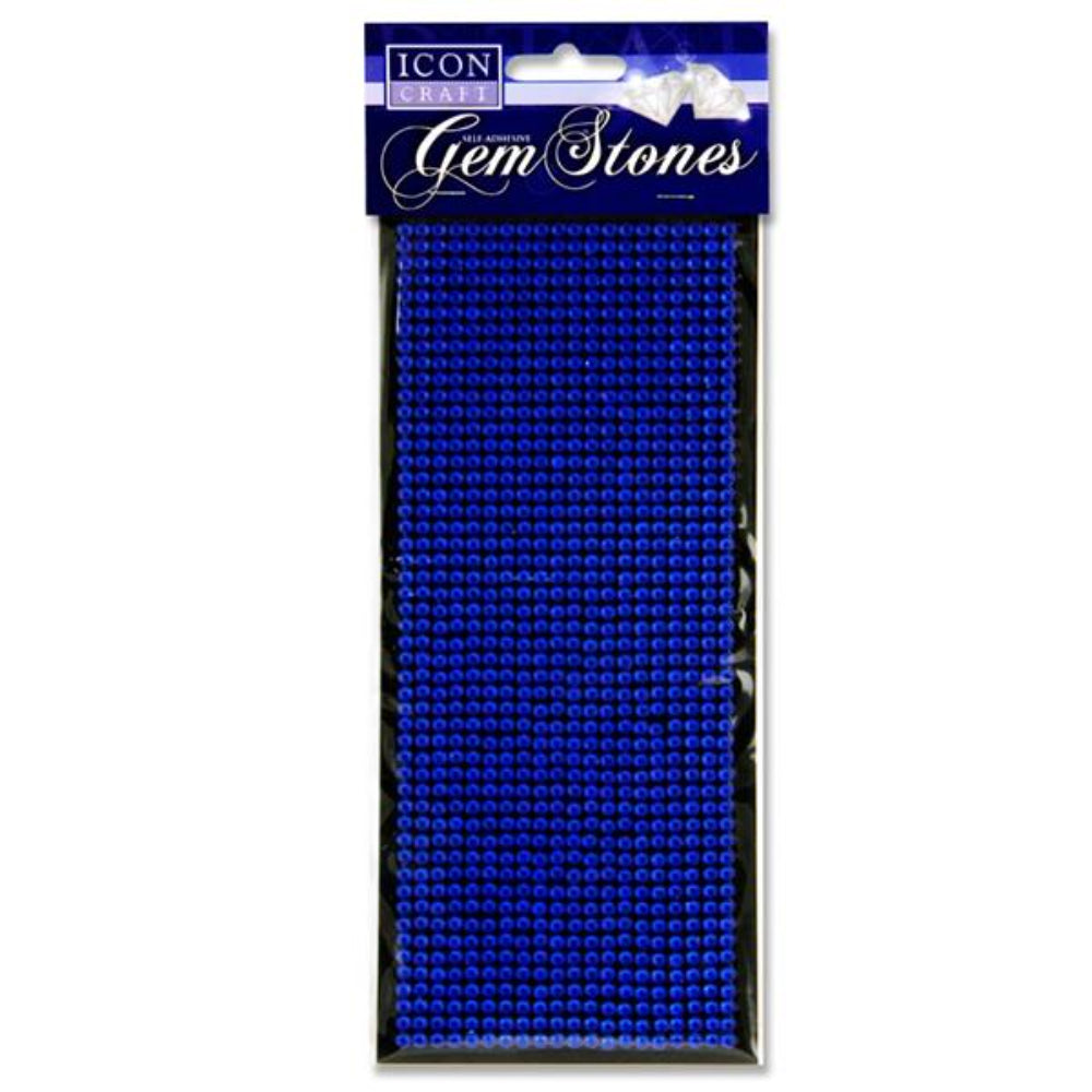 Icon Self Adhesive Gem Stones - Blue - Pack of 1000-Rhinestones & Flatbacks-Icon|StationeryShop.co.uk