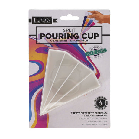 Icon Split Pouring Cup With 4 Seperate Sections-Palettes & Knives-Icon|StationeryShop.co.uk