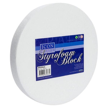 Icon Styrofoam Round Block - 203mm x 25mm-Styrofoam/Polyestyrene-Icon|StationeryShop.co.uk