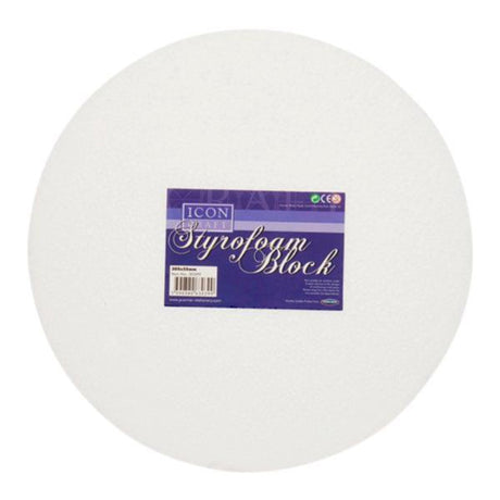 Icon Styrofoam Round Block - 304mm x 25mm-Styrofoam/Polyestyrene-Icon|StationeryShop.co.uk