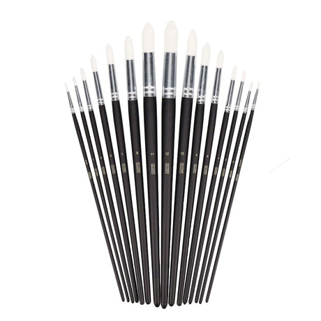 Icon Taklon Paint Brush Set - Round - Pack of 12-Paint Brushes-Icon|StationeryShop.co.uk