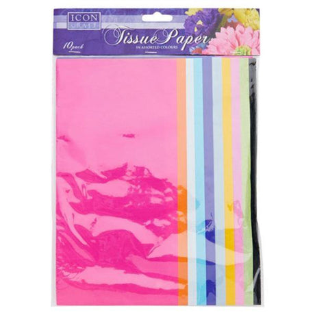 Icon Tissue Paper - Bright Colours - Pack of 10 Sheets-Tissue Paper-Icon|StationeryShop.co.uk