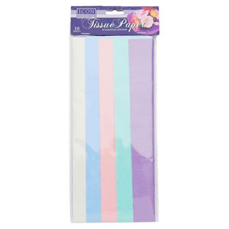 Icon Tissue Paper - Pastel Colours - Pack of 10 Sheets-Tissue Paper-Icon|StationeryShop.co.uk