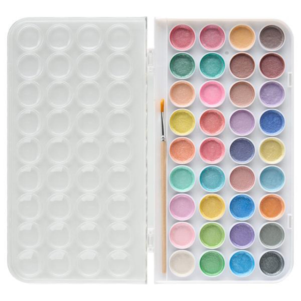 Icon Watercolour Art Set Pearlescent - 36 pieces-Paint Sets-World of Colour|StationeryShop.co.uk
